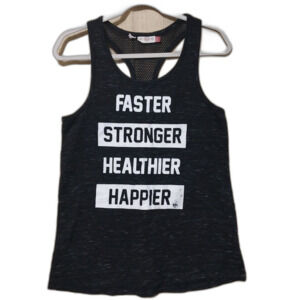 SO Authentic American Heritage tank top Women Medium blk muscle sleeveless shirt